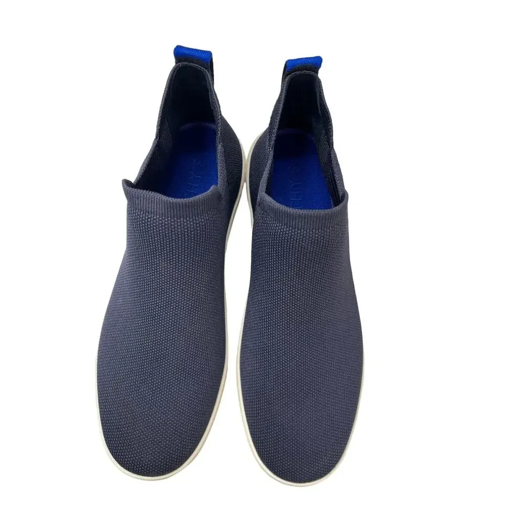 Rothy’s Chelsea Boot High top Knit Pull On Sneakers Navy Blue Size 9